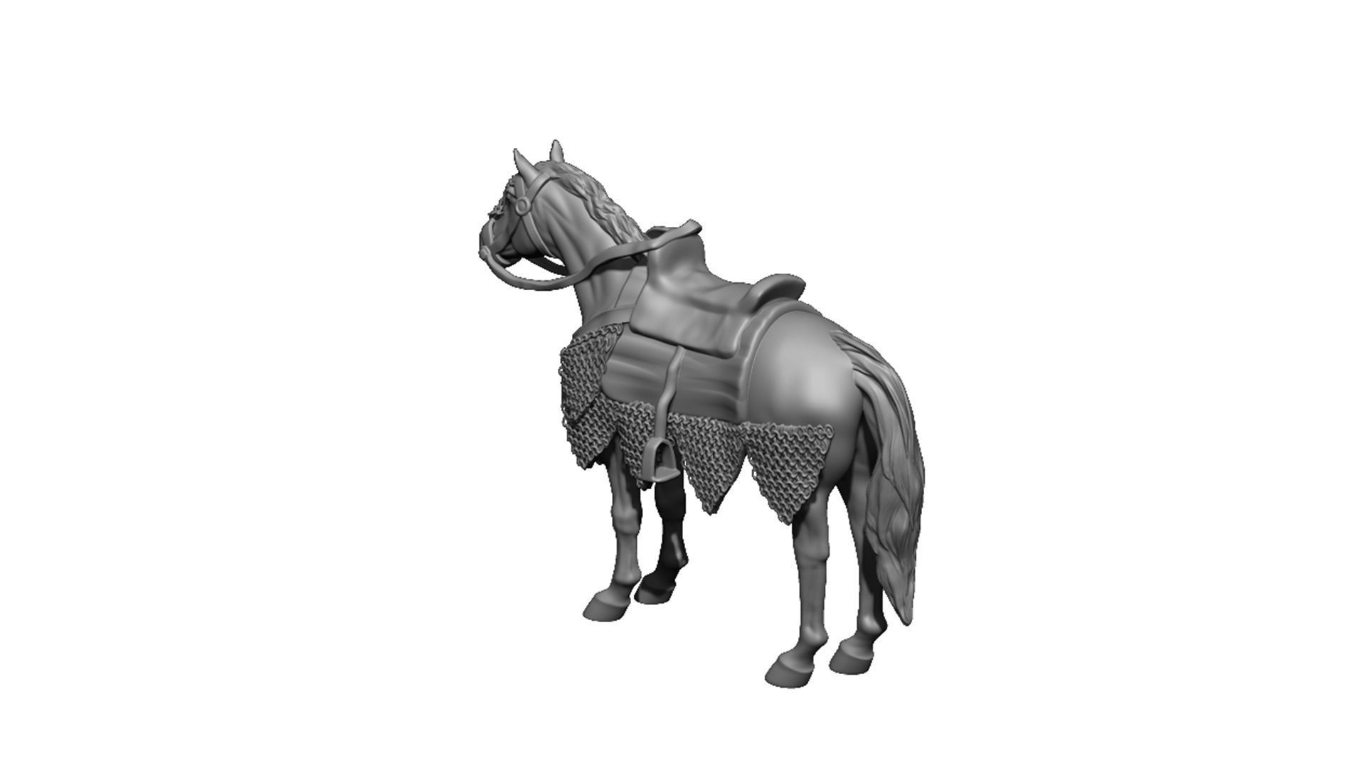 Crusader horse 1 3D print model_2