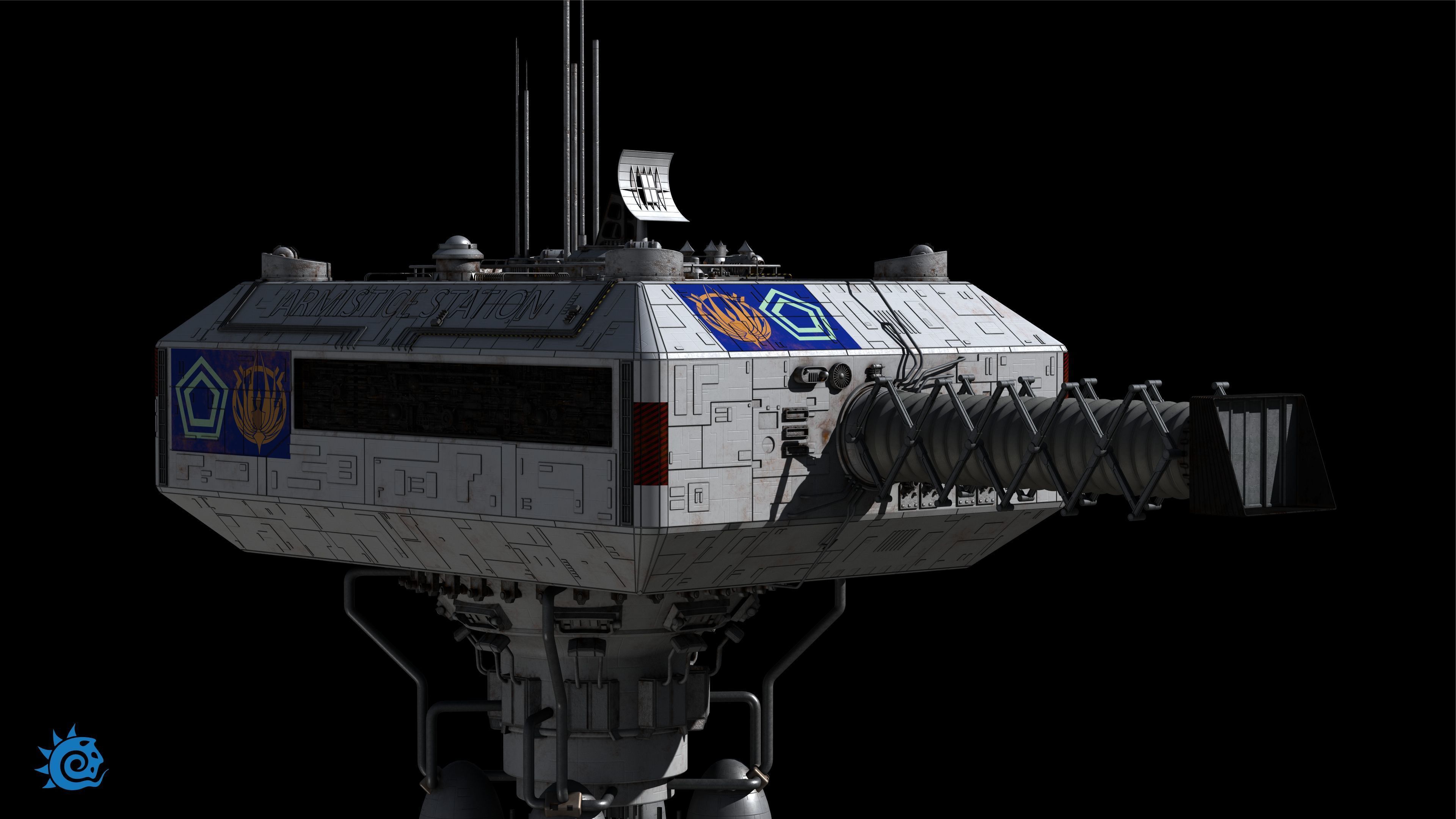Battlestar Galactica - Armistice Station 3D model_10