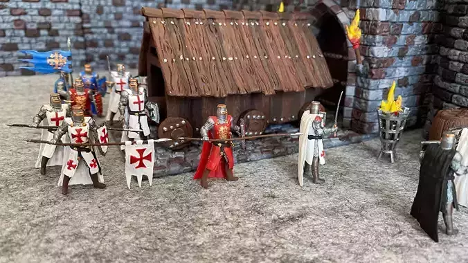 Siege machine  Medieval gate ram 3D print model