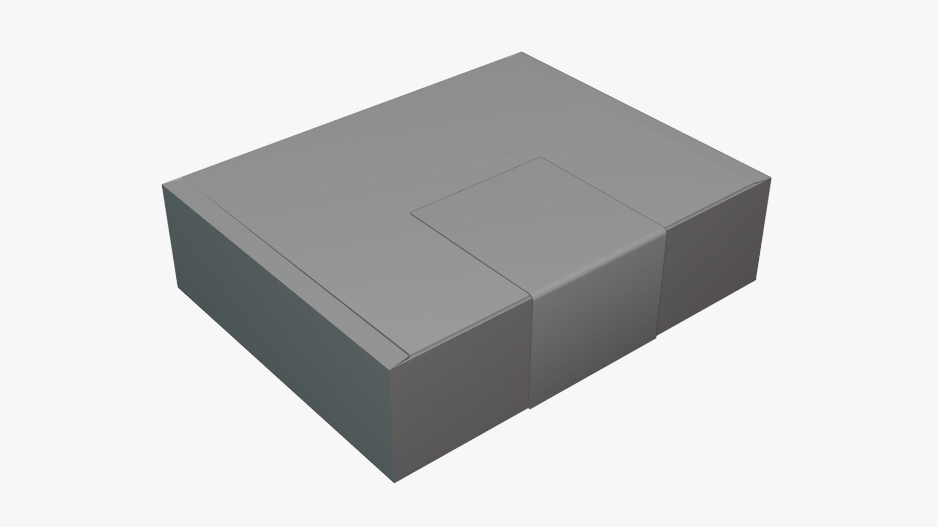 Basic Box Label - Geometry Only No Textures No Materials 3D model_4