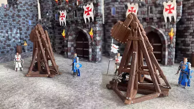 Siege machine Trebuchet 3D print model