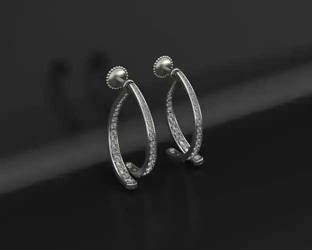 Cross Curved Earrings 3D print model