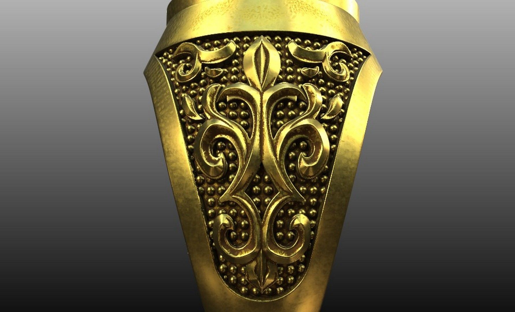 Ring 19 mm with cabochon-cut gemstone 3D print model_14