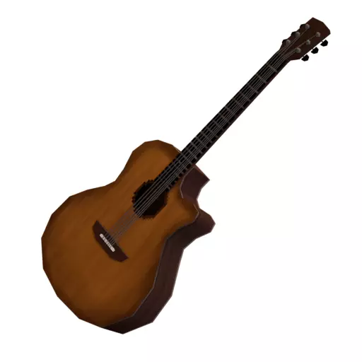acoustic guitar Low-poly 3D model