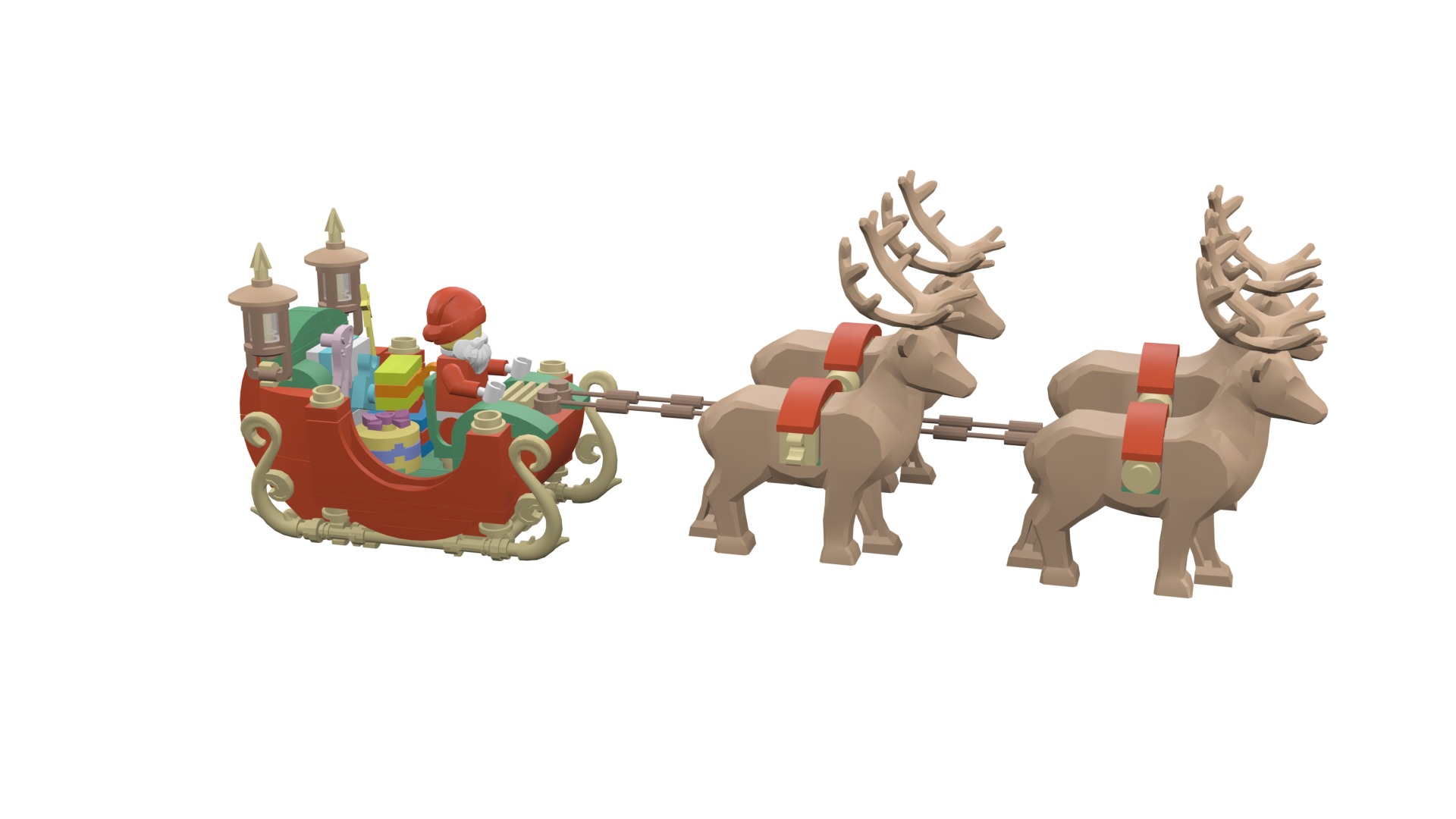 TwindBricks3D - 40499 Santa Sleigh 3D print model_22