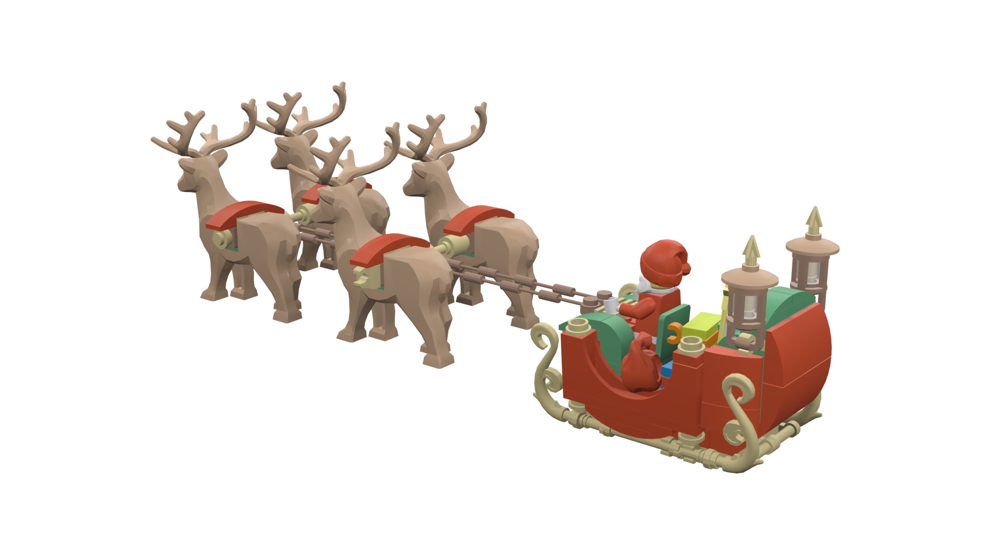 TwindBricks3D - 40499 Santa Sleigh 3D print model_41