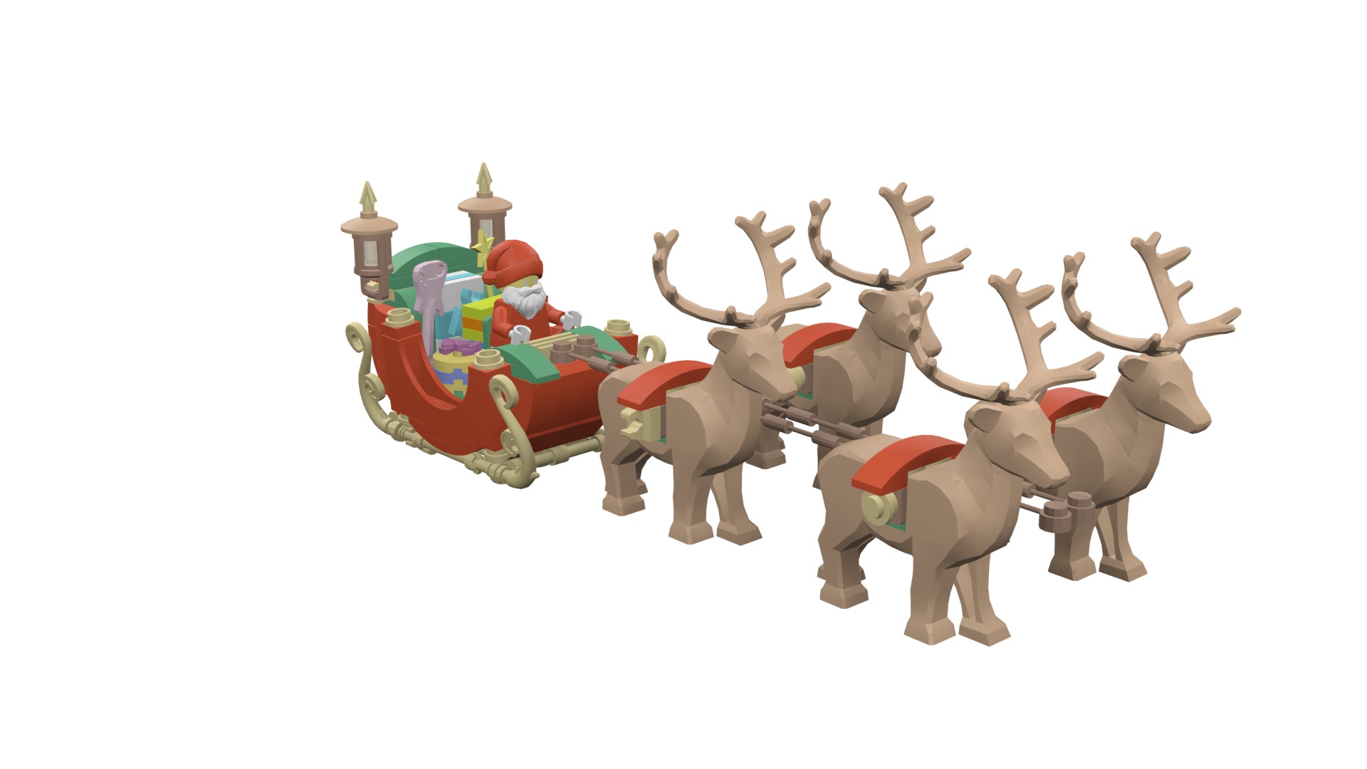 TwindBricks3D - 40499 Santa Sleigh 3D print model_18