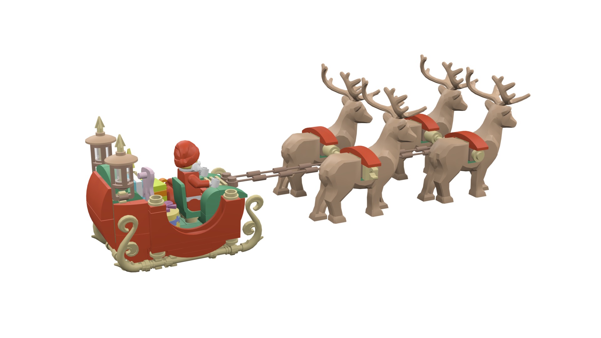 TwindBricks3D - 40499 Santa Sleigh 3D print model_27