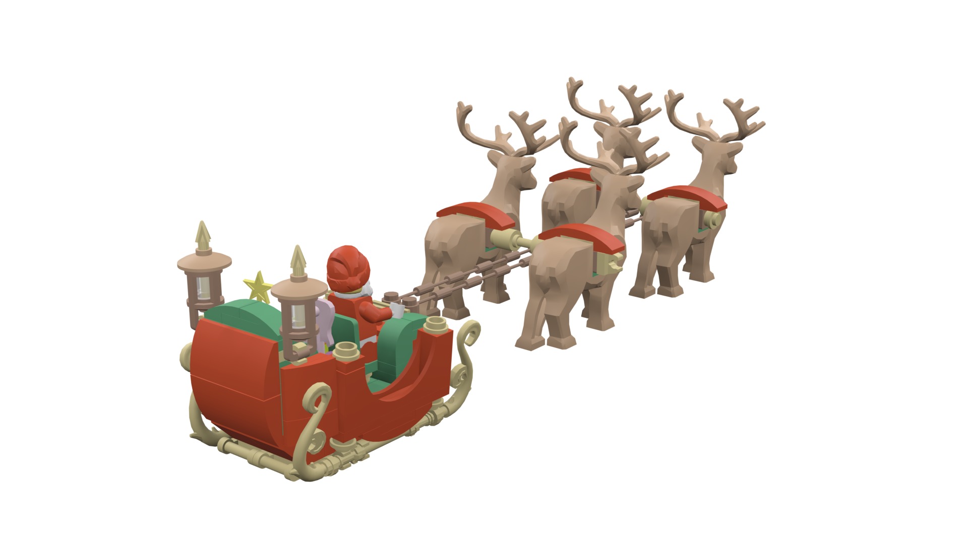 TwindBricks3D - 40499 Santa Sleigh 3D print model_30