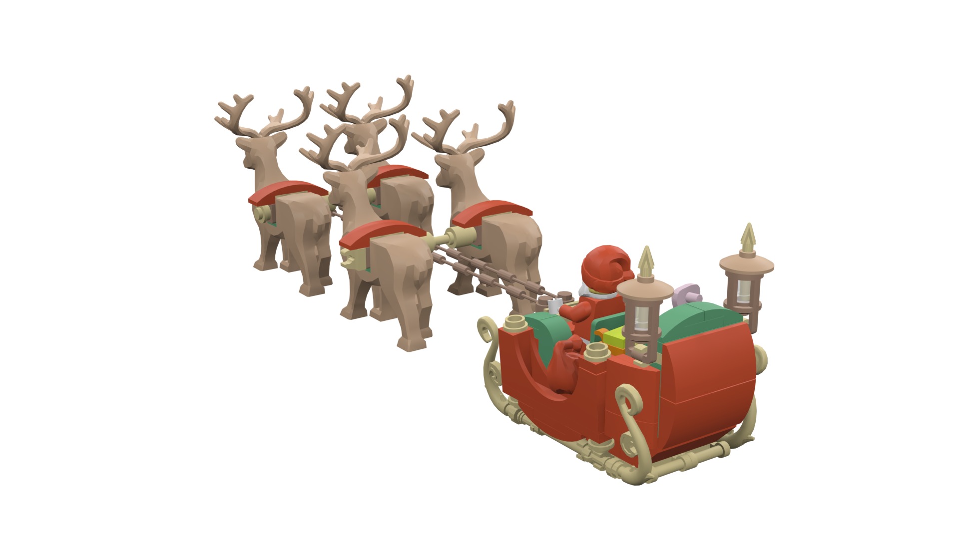TwindBricks3D - 40499 Santa Sleigh 3D print model_39