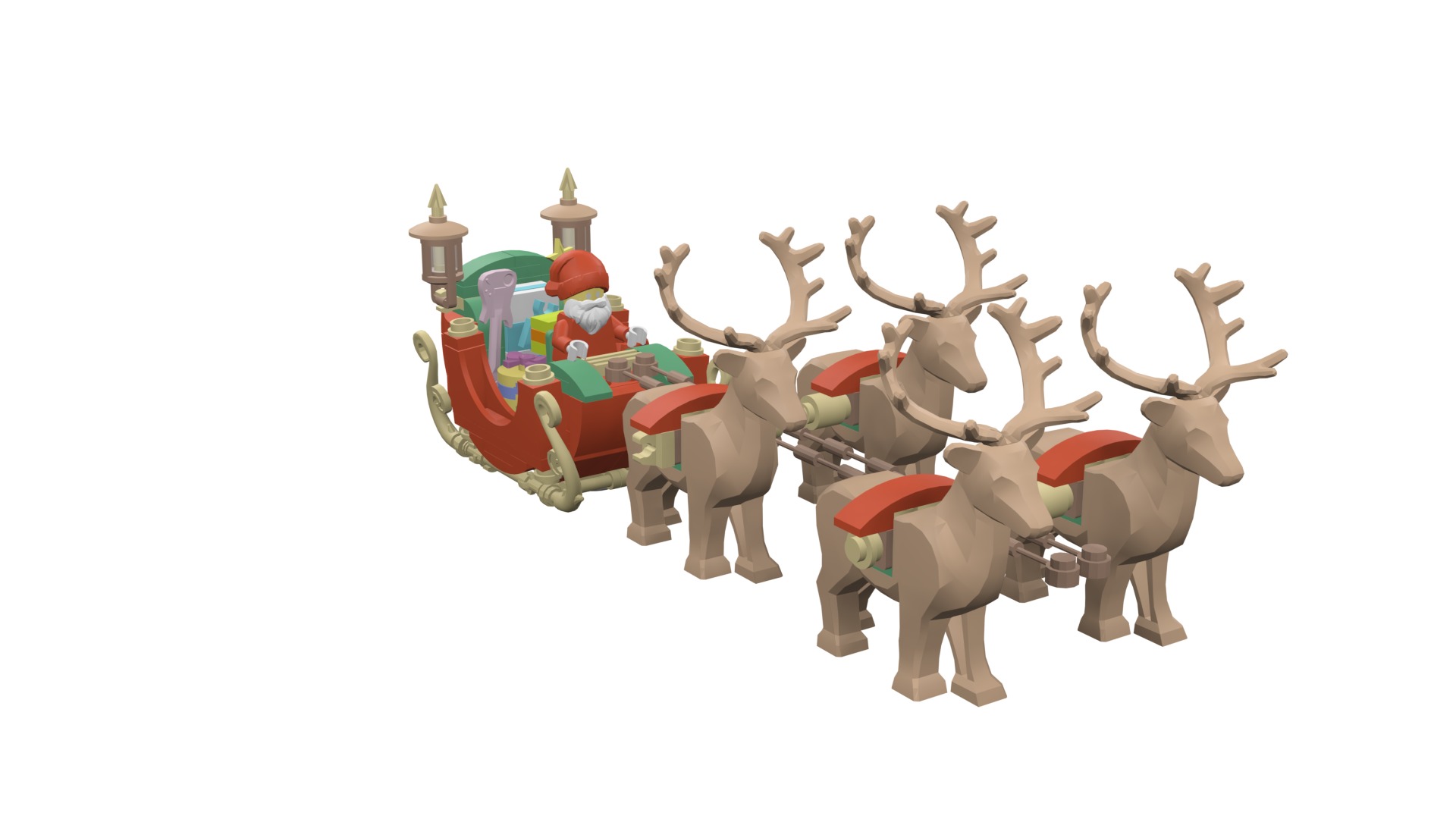 TwindBricks3D - 40499 Santa Sleigh 3D print model_17