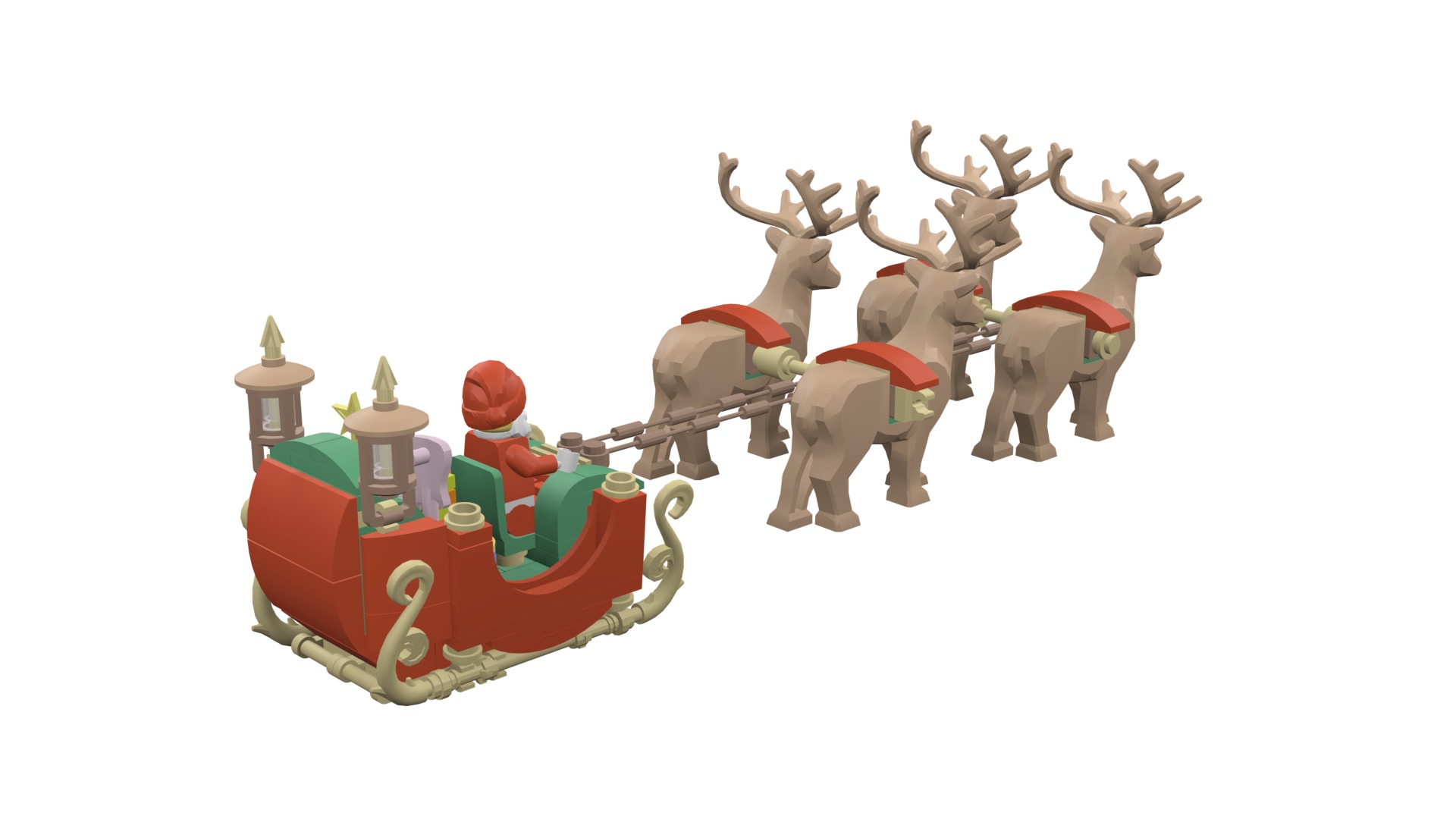 TwindBricks3D - 40499 Santa Sleigh 3D print model_29