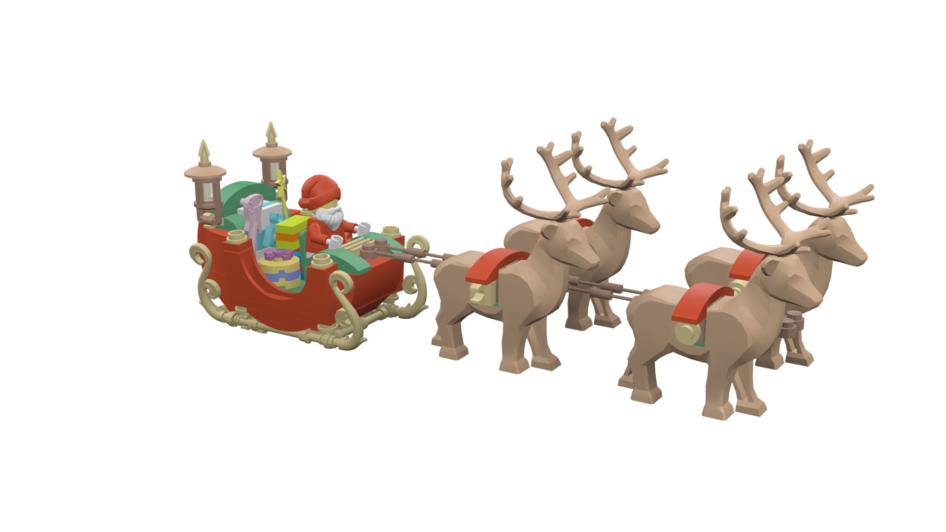 TwindBricks3D - 40499 Santa Sleigh 3D print model_20