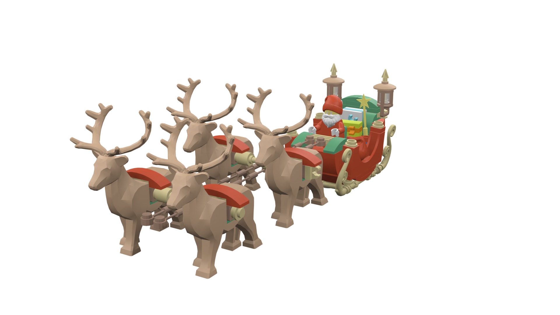 TwindBricks3D - 40499 Santa Sleigh 3D print model_9