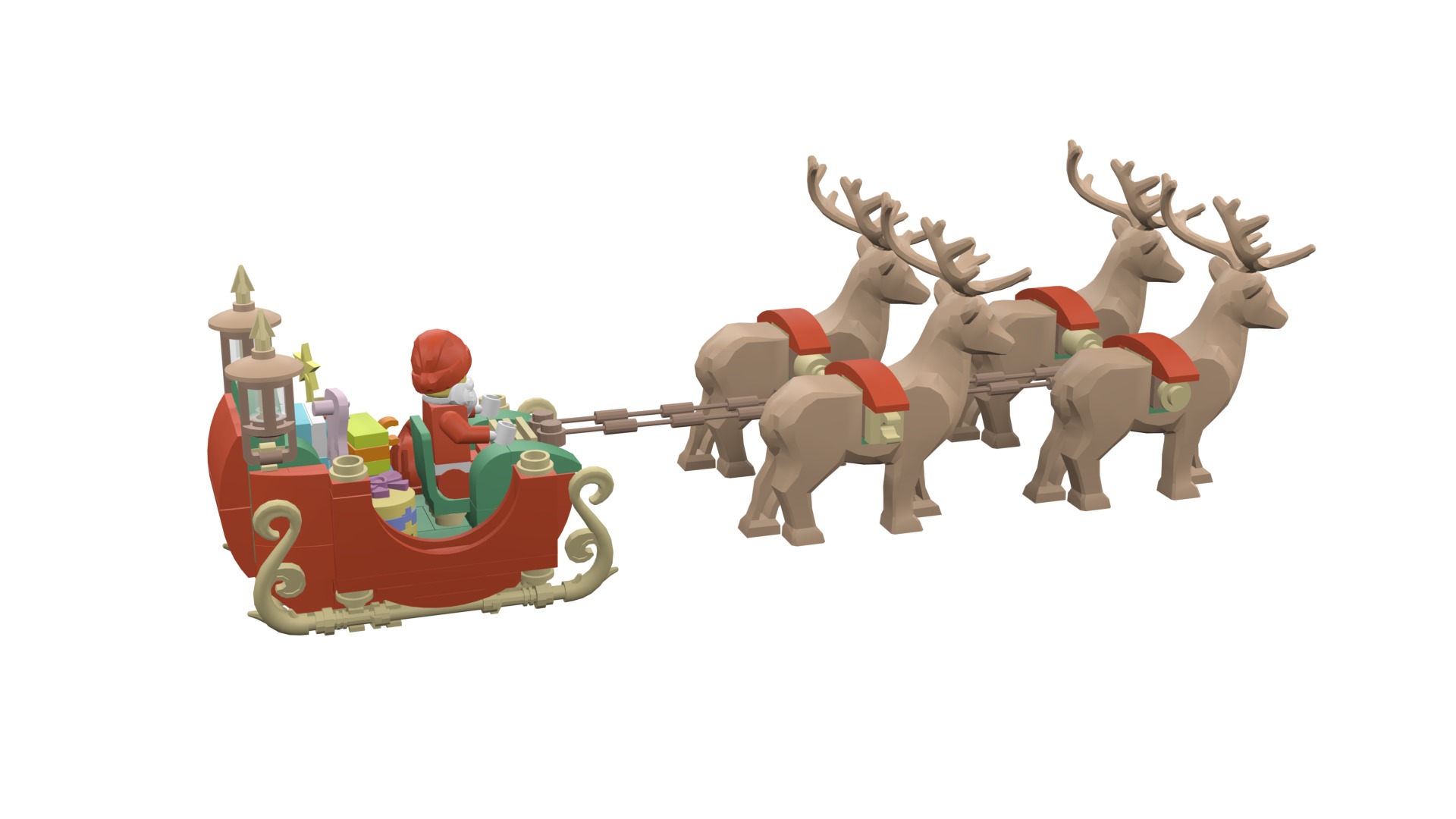 TwindBricks3D - 40499 Santa Sleigh 3D print model_26