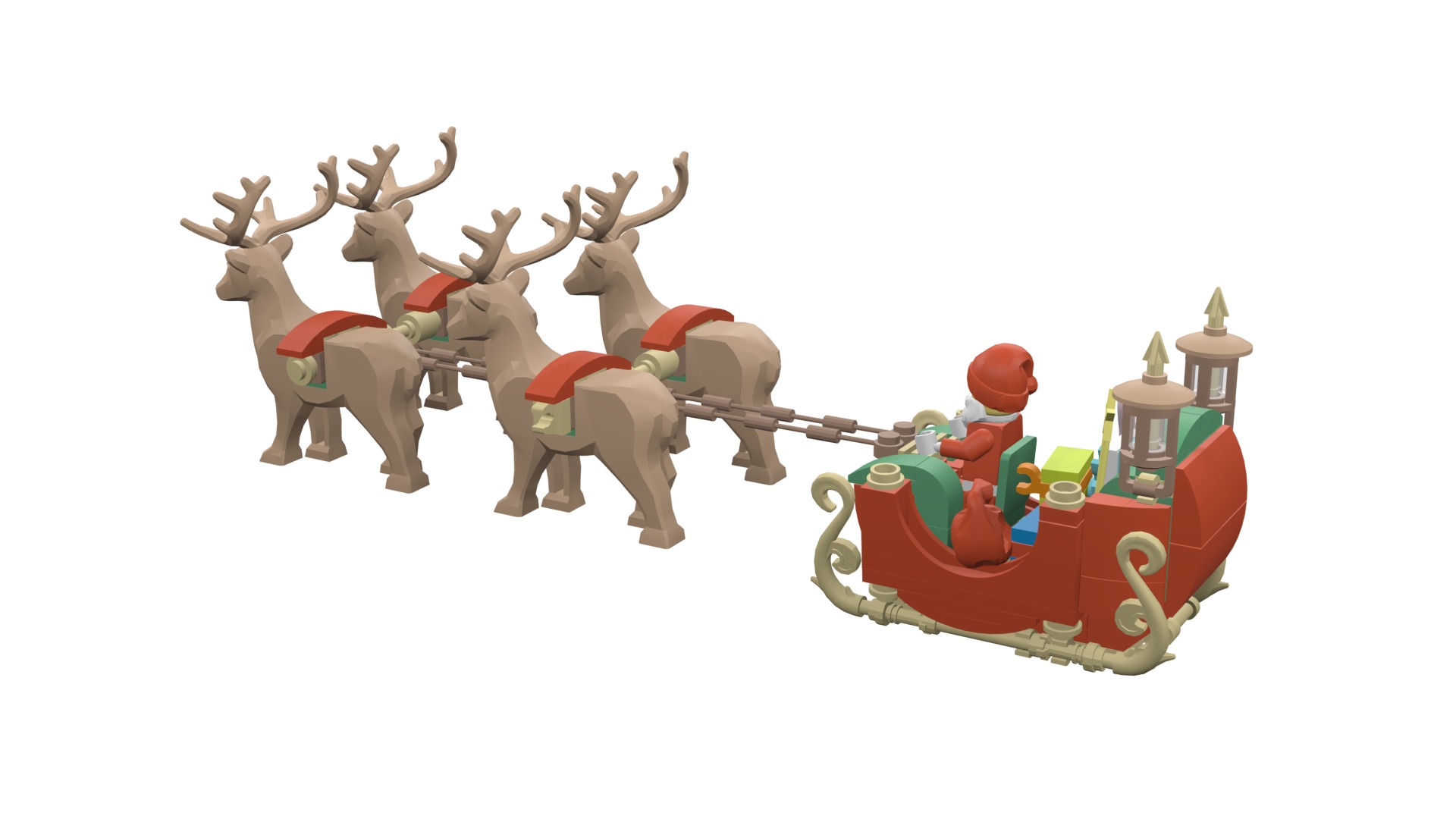 TwindBricks3D - 40499 Santa Sleigh 3D print model_42