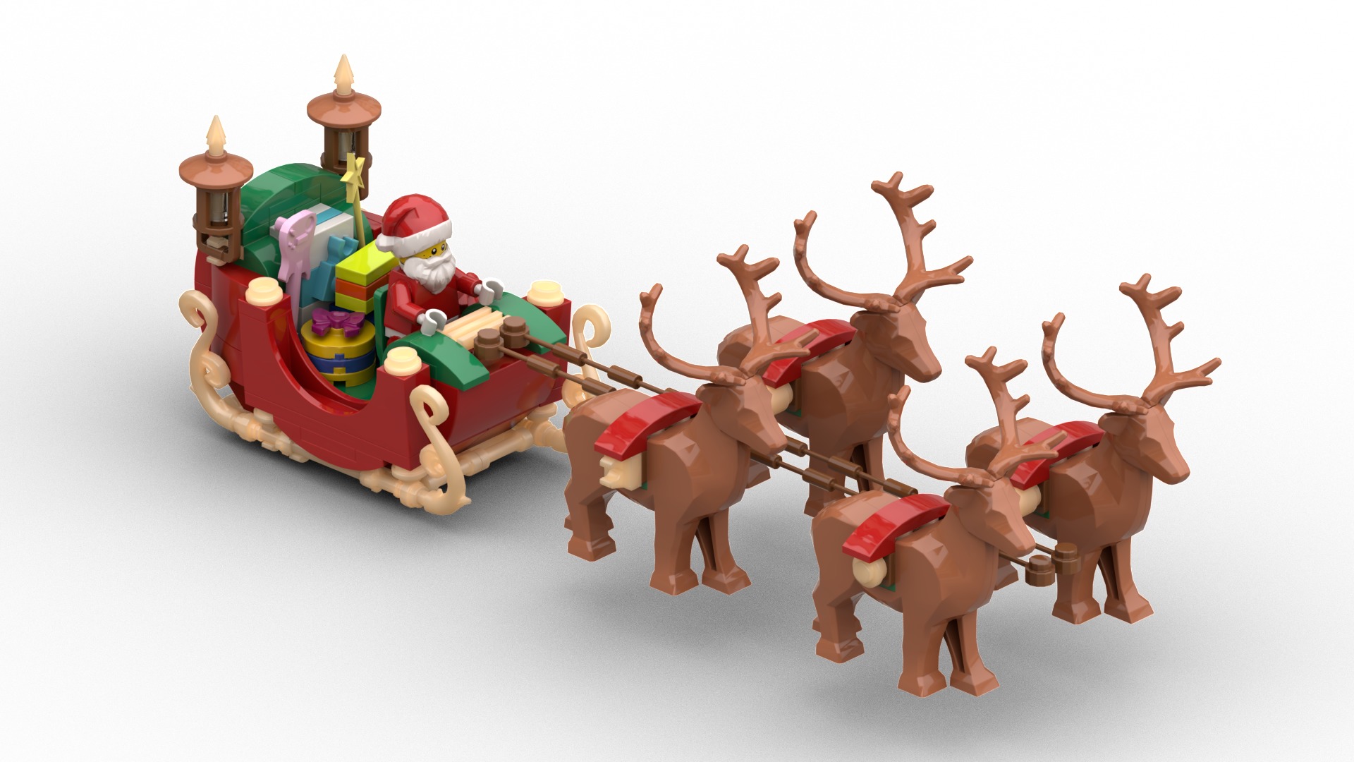 TwindBricks3D - 40499 Santa Sleigh 3D print model_3