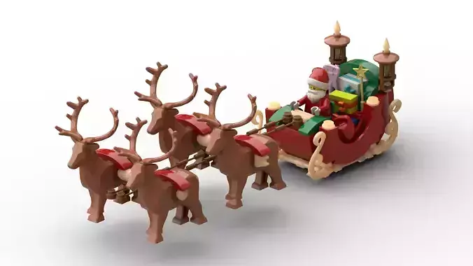 TwindBricks3D - 40499 Santa Sleigh 3D print model TwindBricks3D - 40499 Santa Sleigh 3D print model