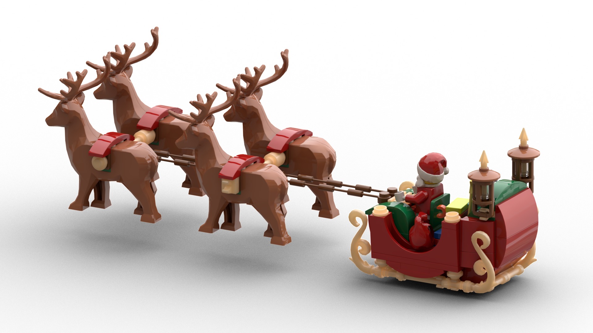 TwindBricks3D - 40499 Santa Sleigh 3D print model_1