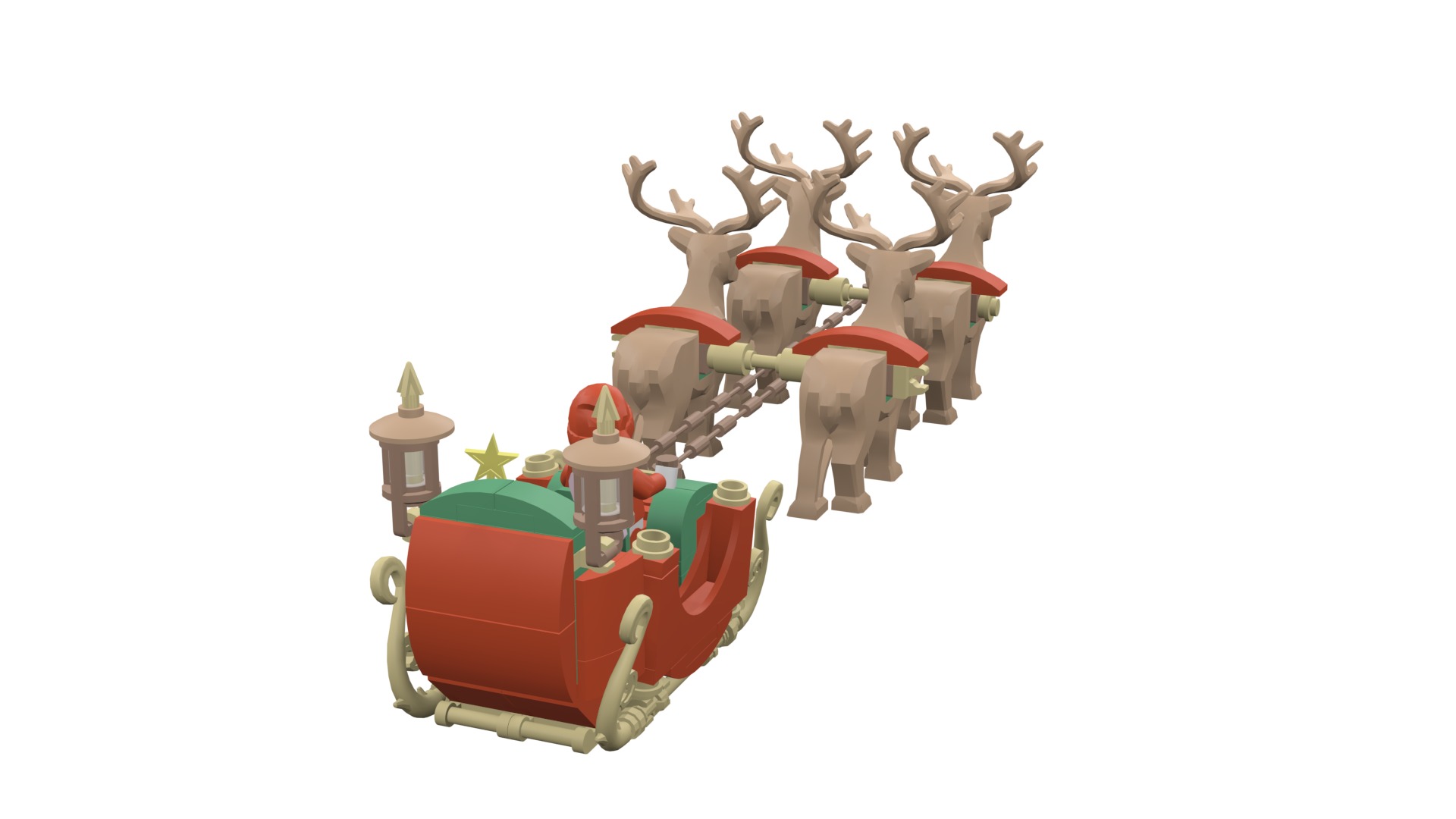 TwindBricks3D - 40499 Santa Sleigh 3D print model_32