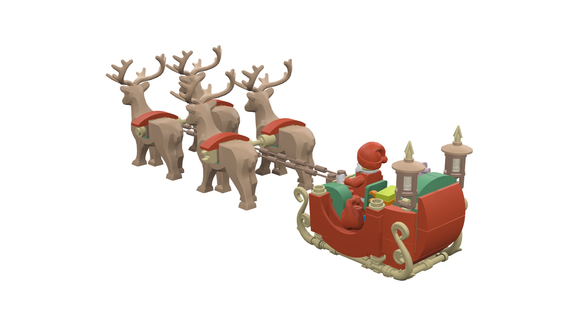 TwindBricks3D - 40499 Santa Sleigh 3D print model_40