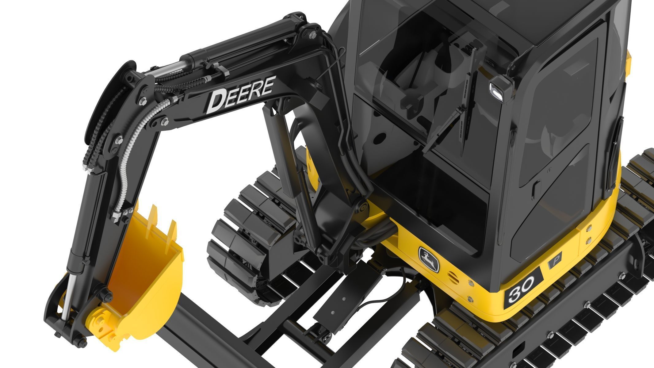 John Deere 30 P-Tier Compact Excavator 3D model_19