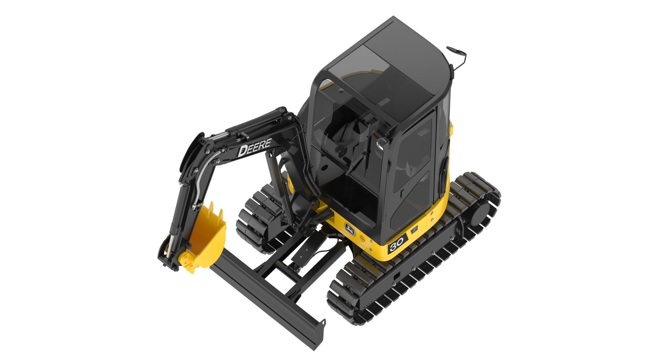 John Deere 30 P-Tier Compact Excavator 3D model_9