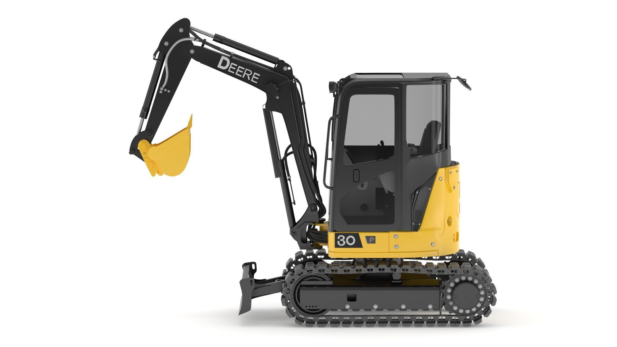 John Deere 30 P-Tier Compact Excavator 3D model_8