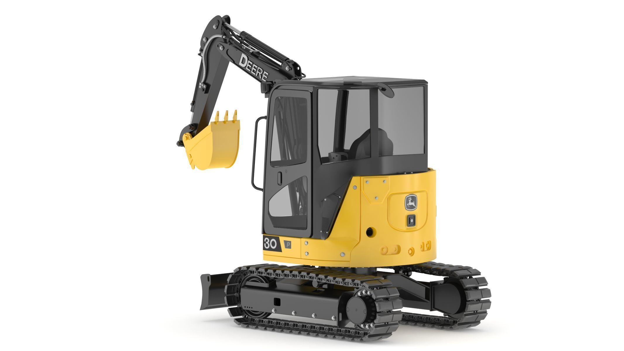 John Deere 30 P-Tier Compact Excavator 3D model_7