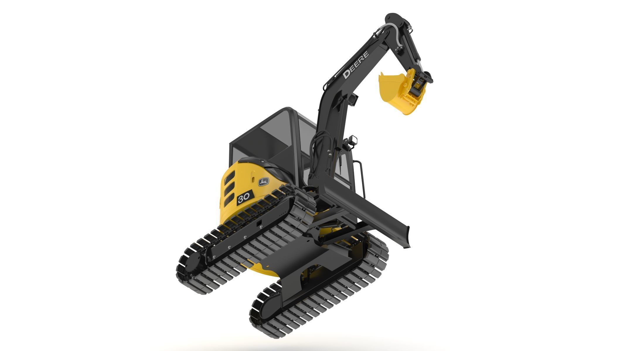 John Deere 30 P-Tier Compact Excavator 3D model_10