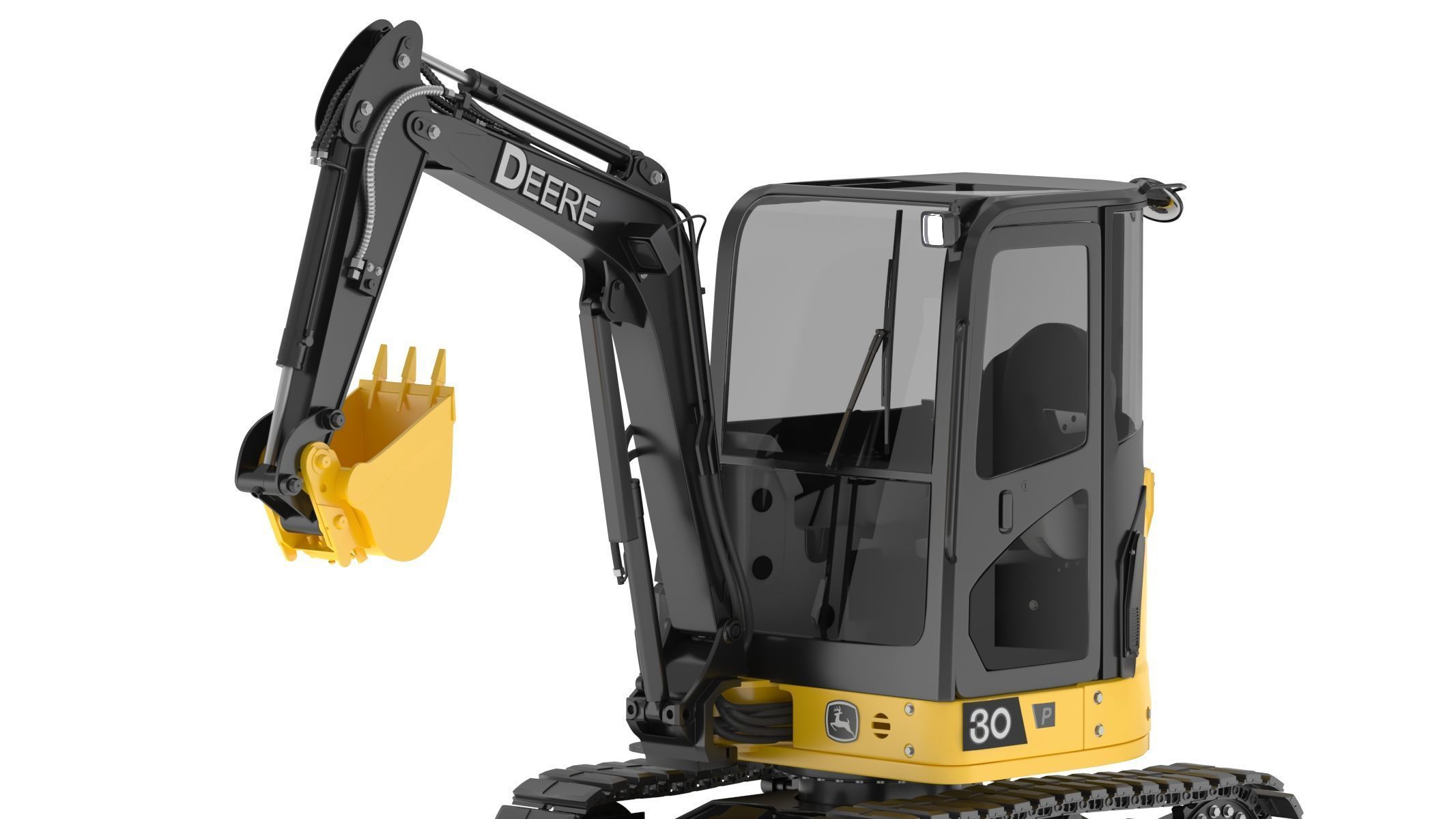 John Deere 30 P-Tier Compact Excavator 3D model_11