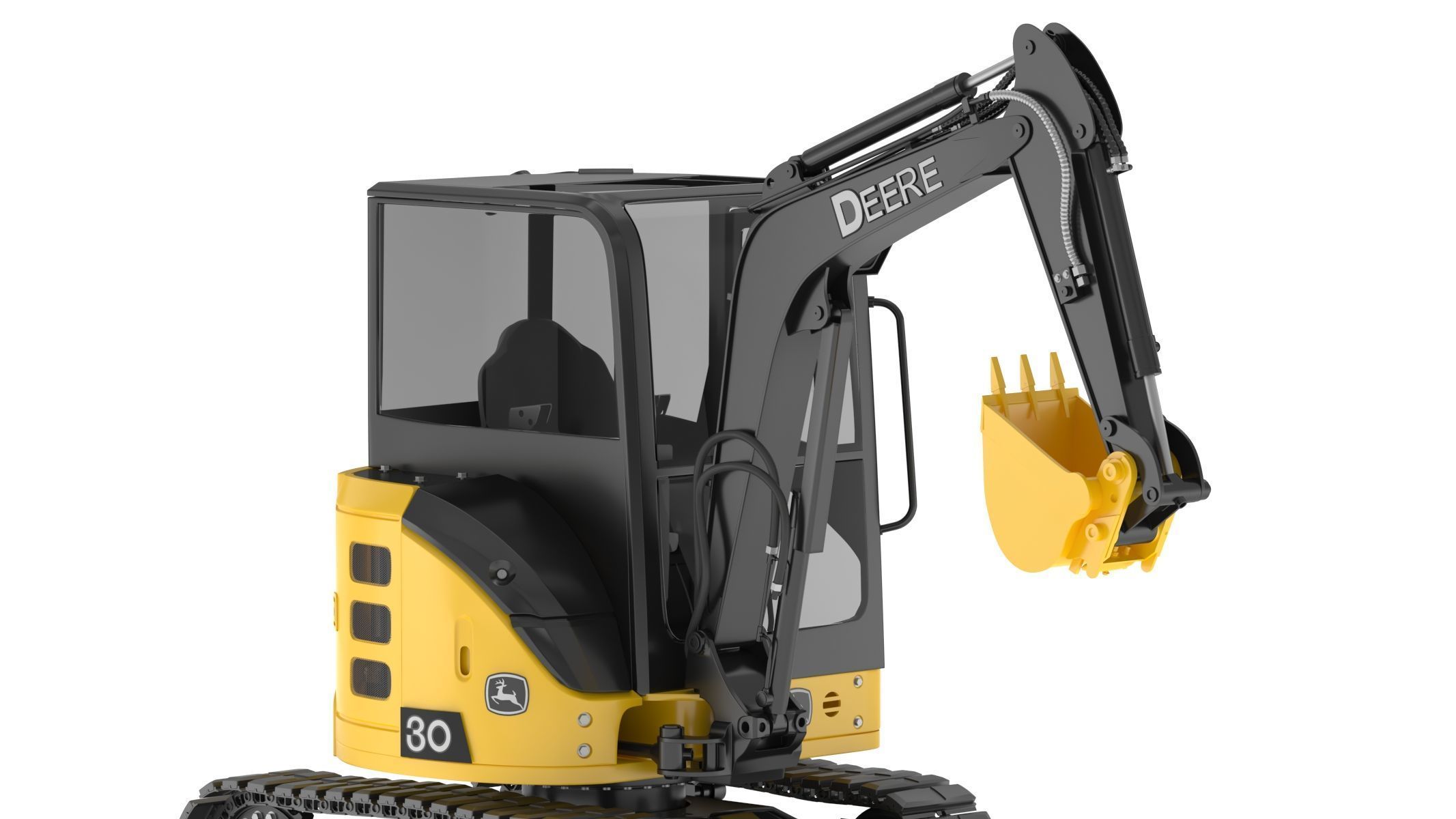 John Deere 30 P-Tier Compact Excavator 3D model_13