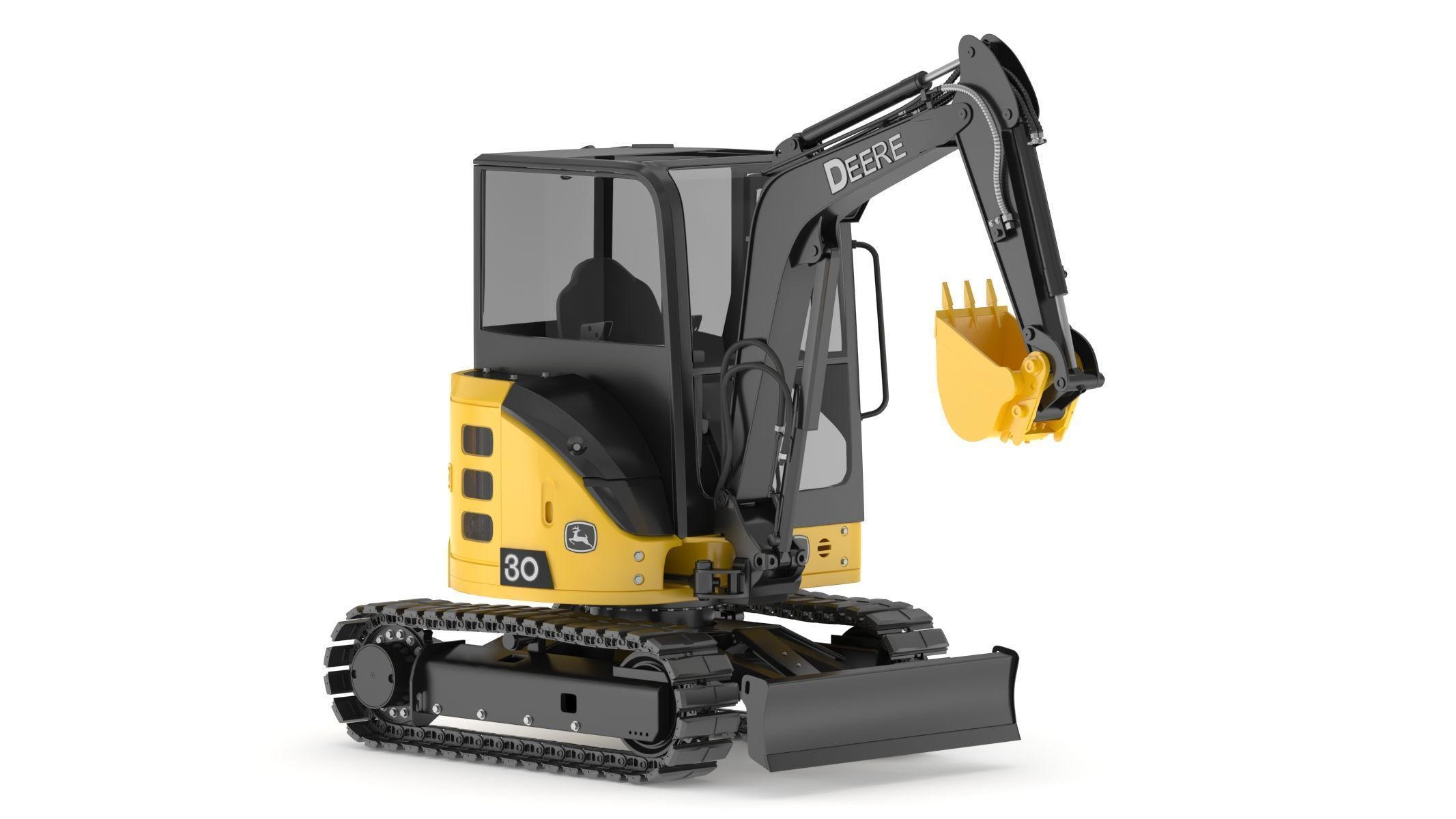 John Deere 30 P-Tier Compact Excavator 3D model_3