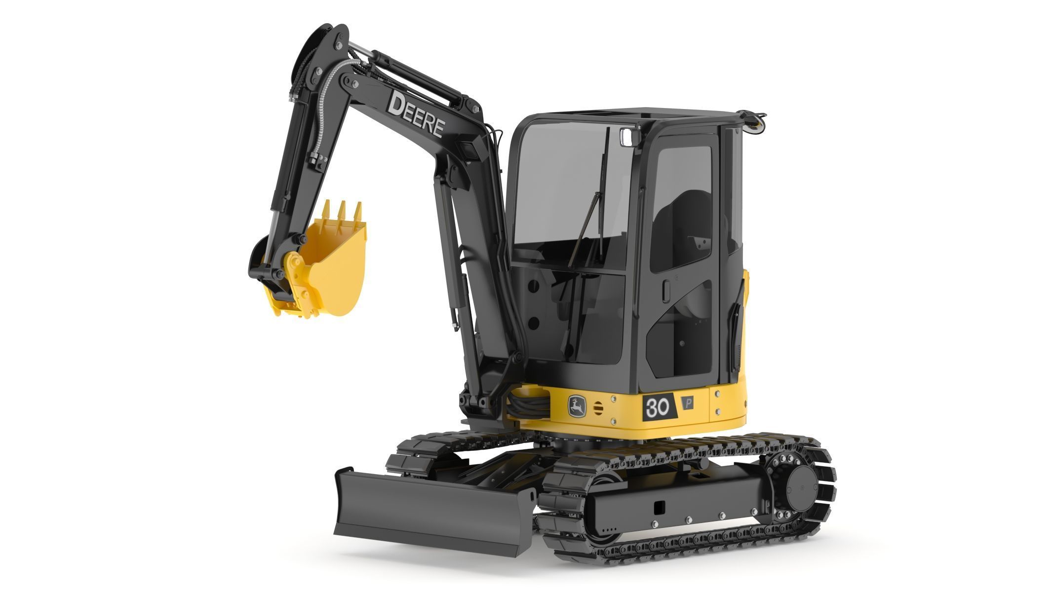 John Deere 30 P-Tier Compact Excavator 3D model_1