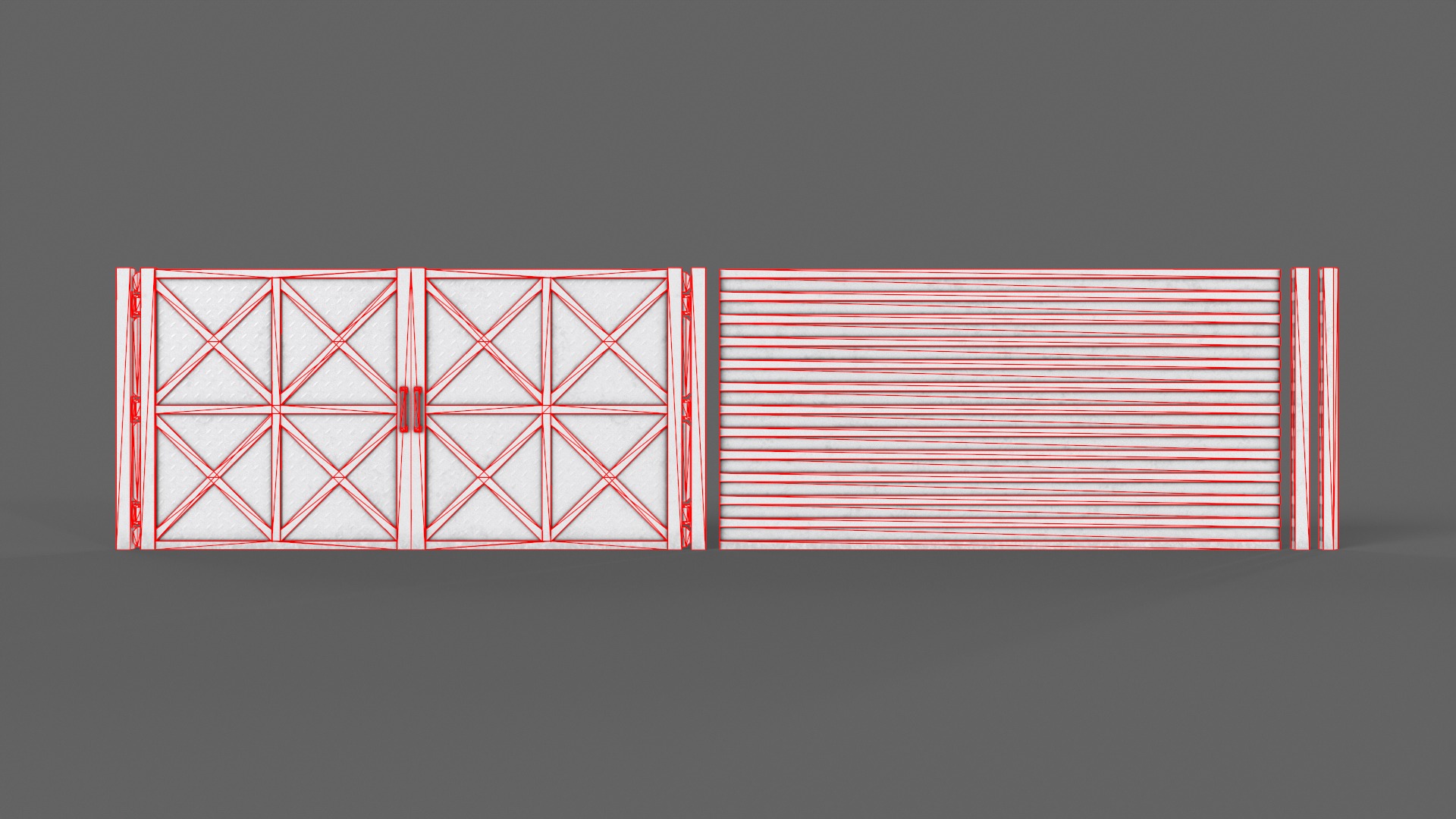 PBR Gate and Fence 1 Low-poly 3D model_14