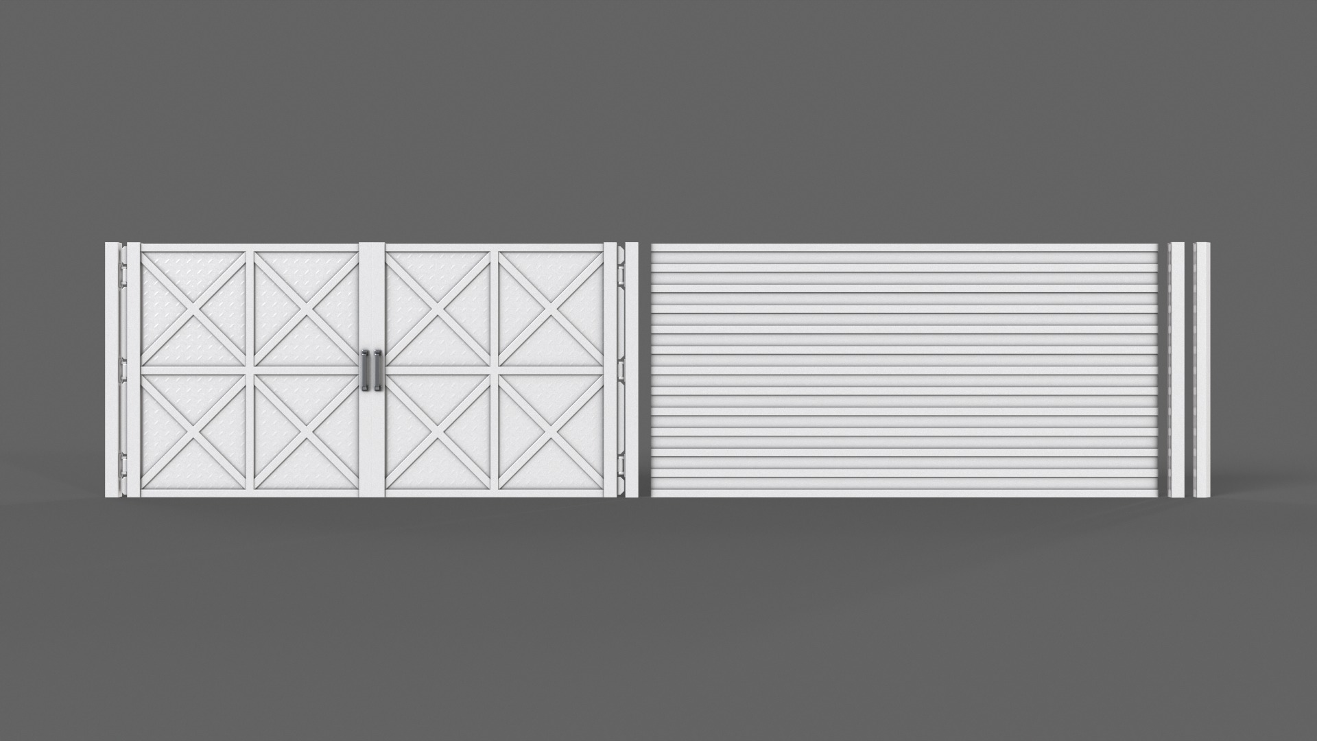 PBR Gate and Fence 1 Low-poly 3D model_12