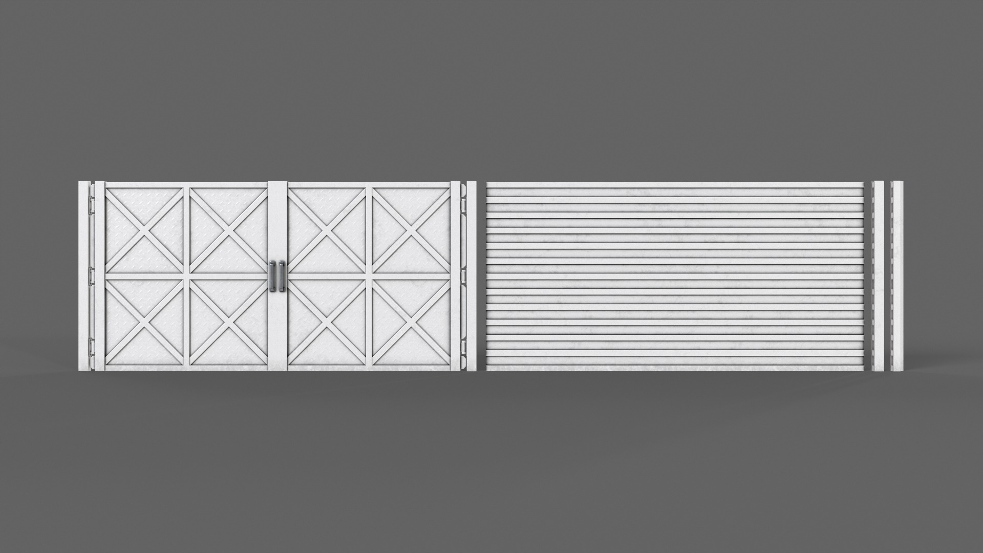 PBR Gate and Fence 1 Low-poly 3D model_13