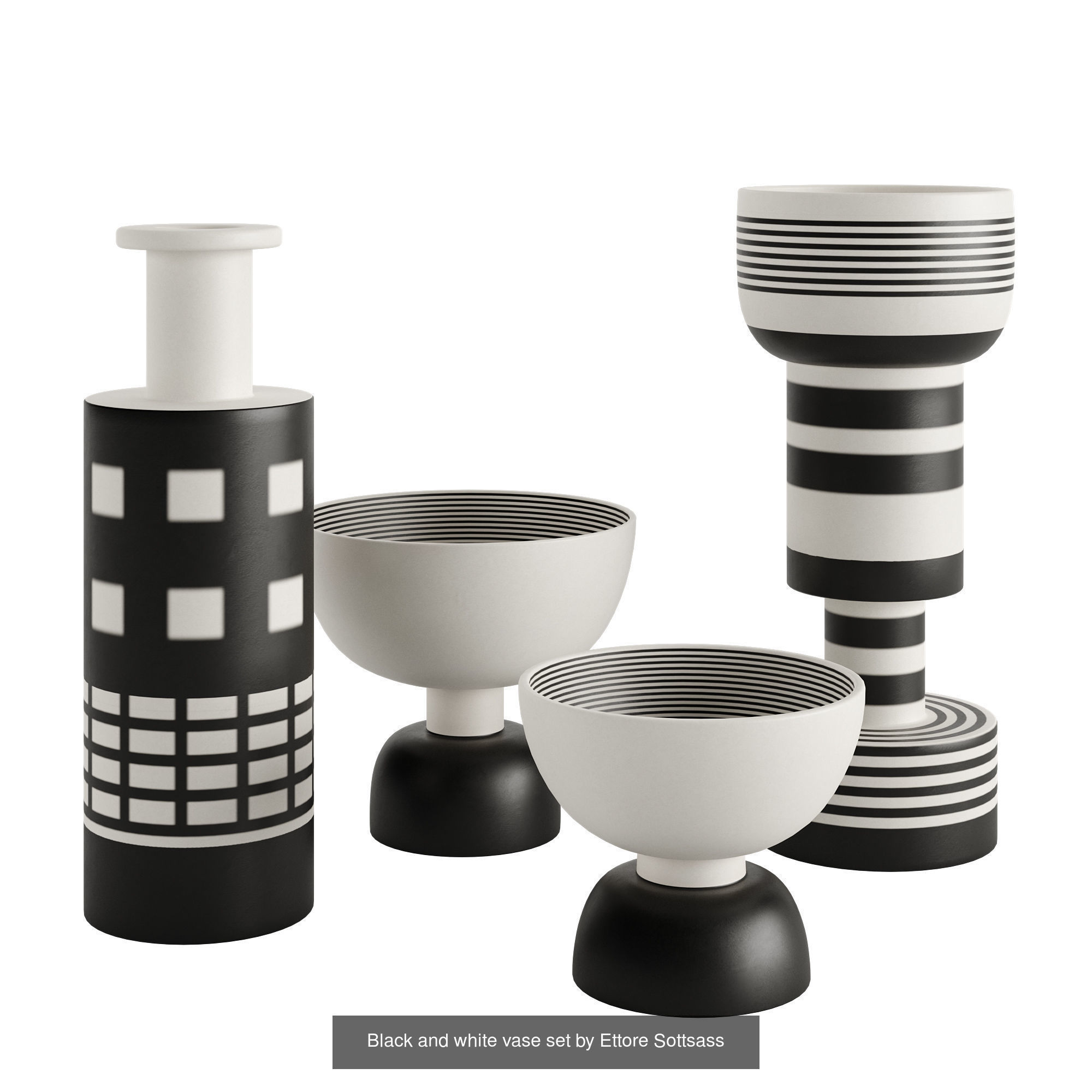 Black and white vase collection _8