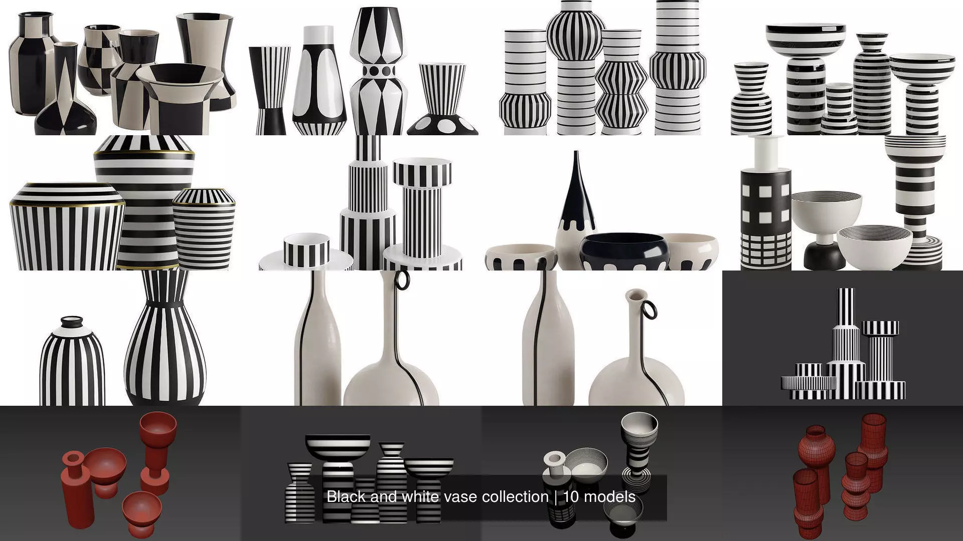 Black and white vase collection _0
