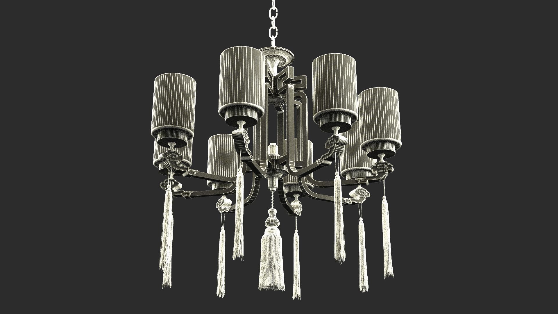 Chinese palace lantern Low-poly 3D model_11