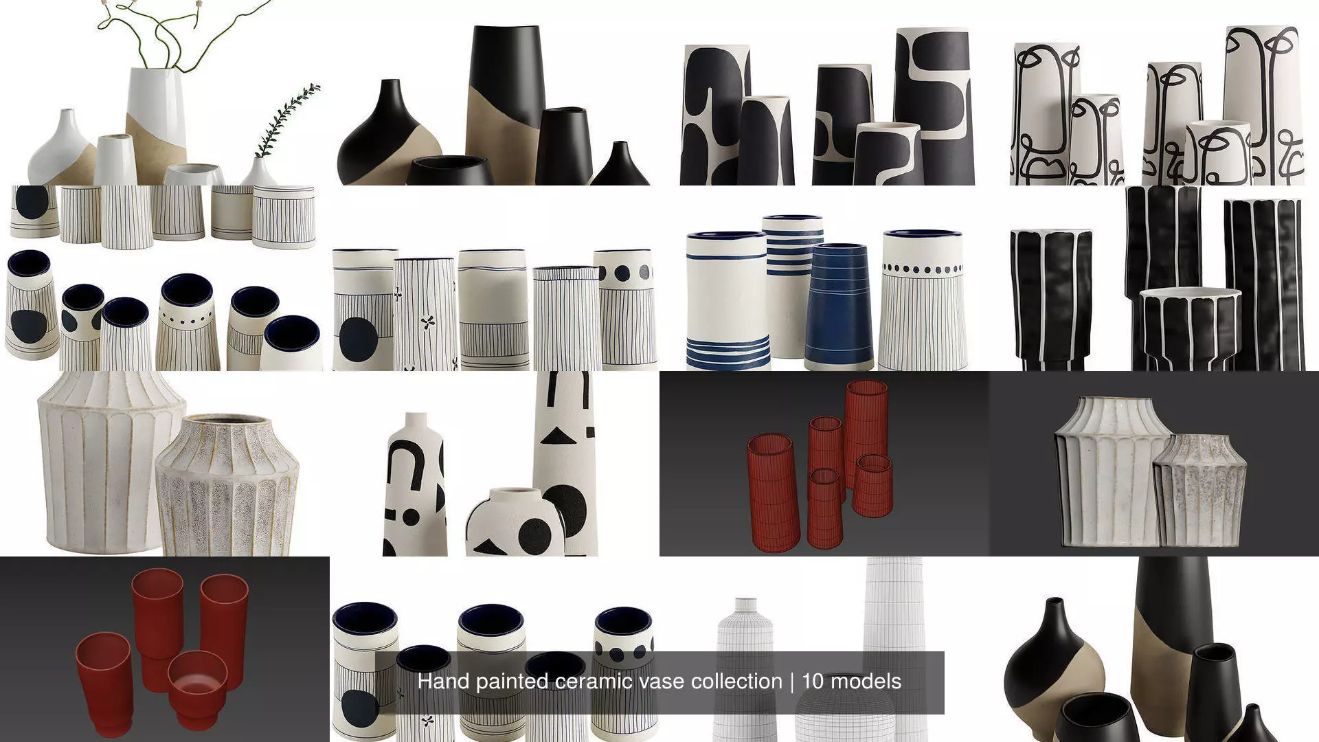 Hand painted ceramic vase collection _0