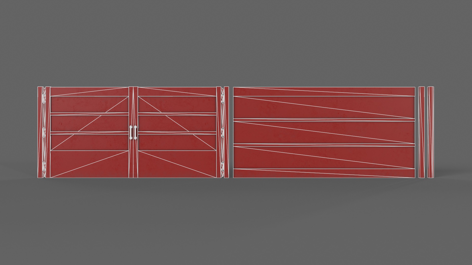 PBR Gate and Fence 2 Low-poly 3D model_14