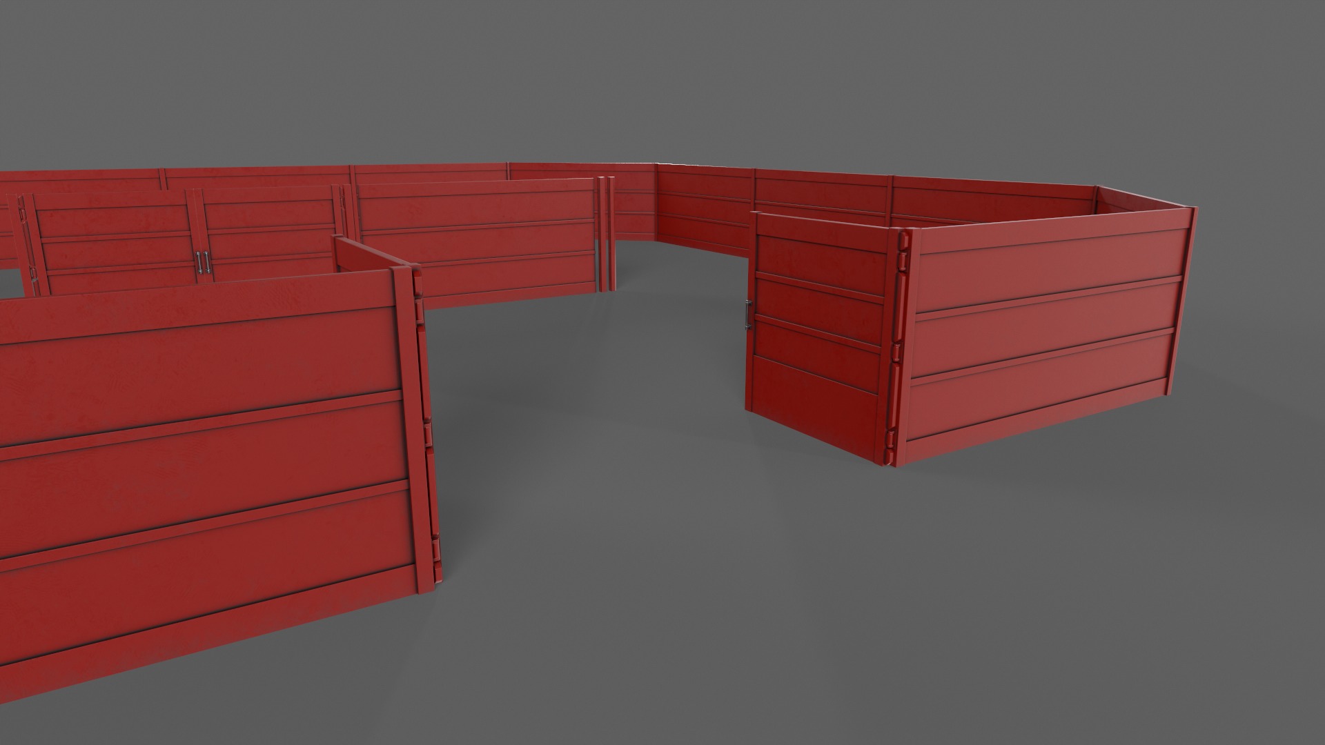 PBR Gate and Fence 2 Low-poly 3D model_11
