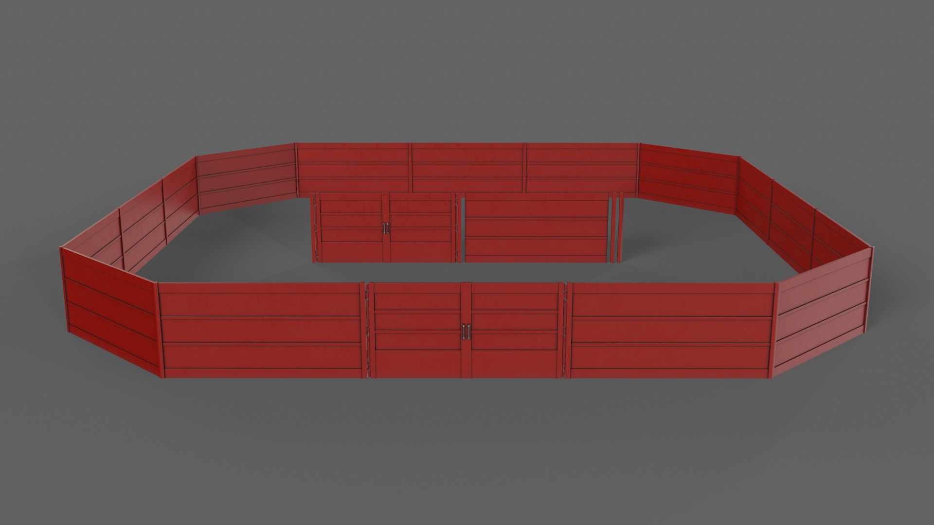 PBR Gate and Fence 2 Low-poly 3D model_4