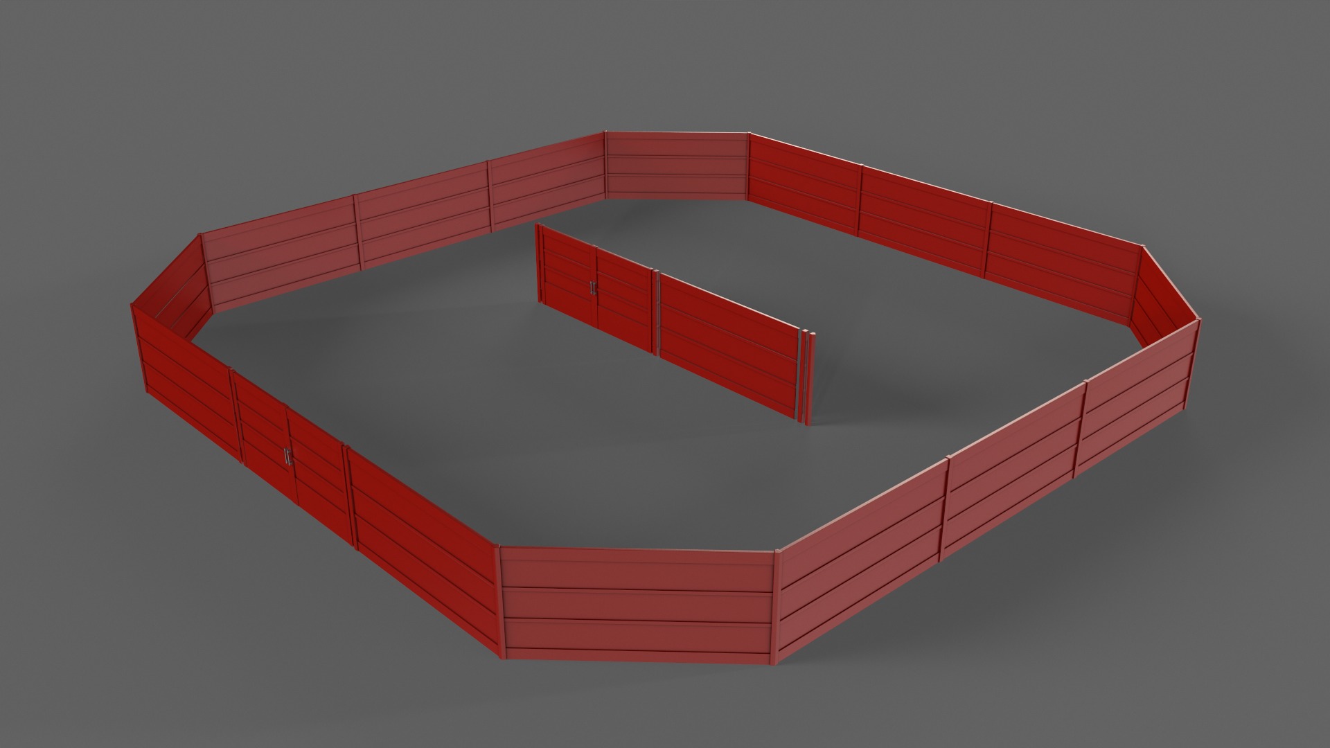 PBR Gate and Fence 2 Low-poly 3D model_6