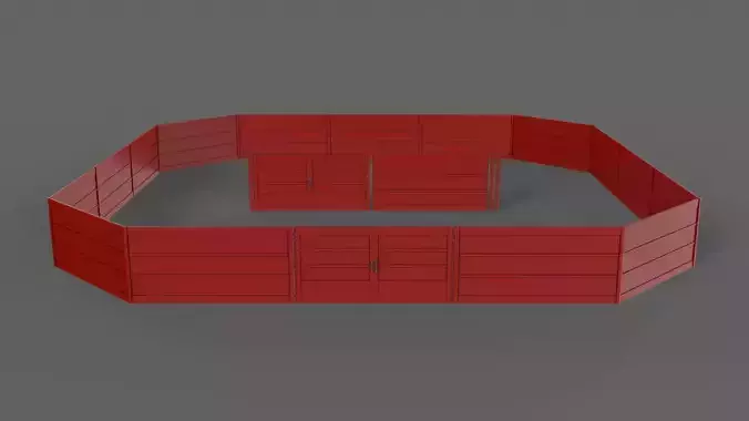 PBR Gate and Fence 2 Low-poly 3D model