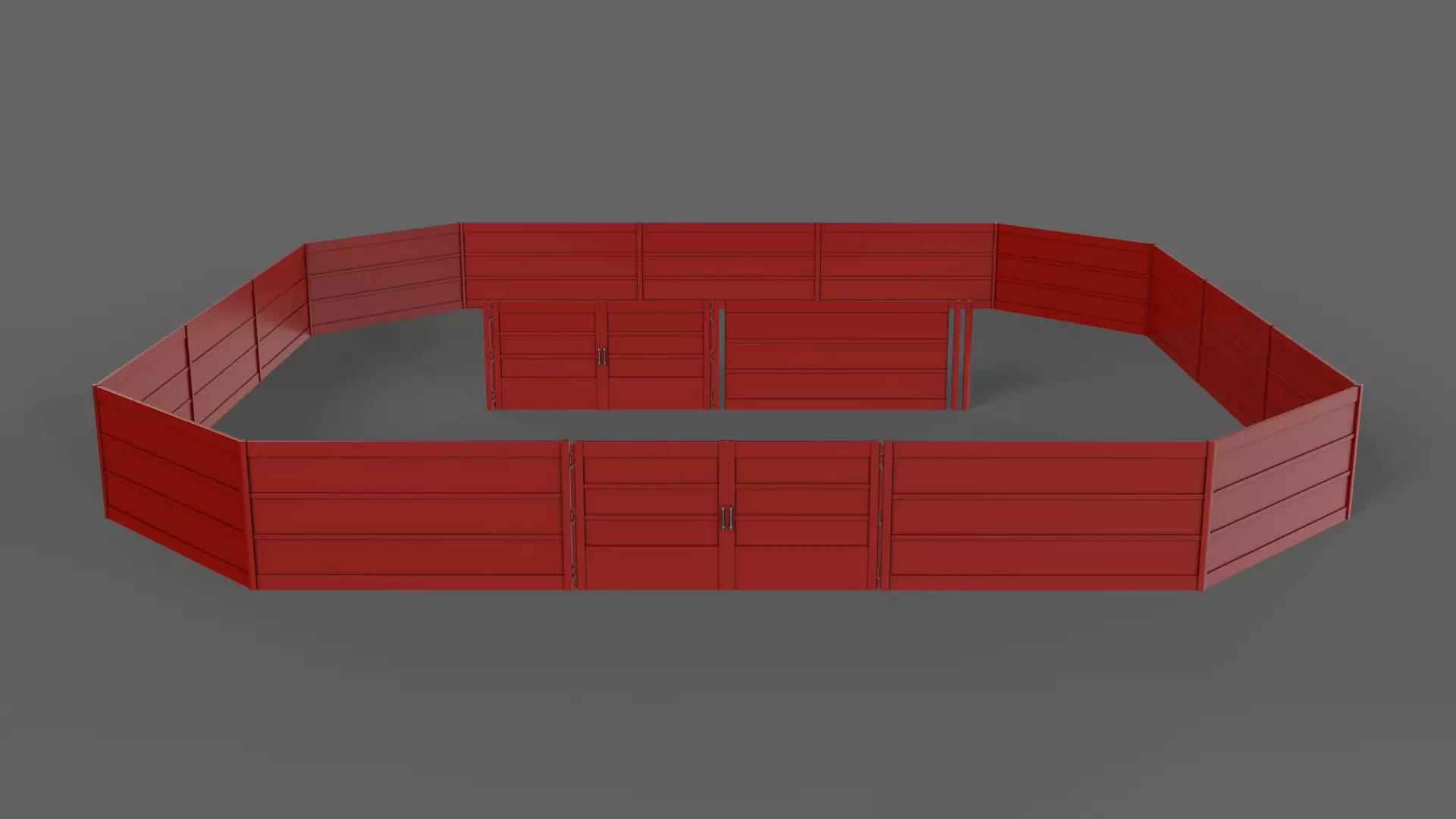 PBR Gate and Fence 2 Low-poly 3D model_0