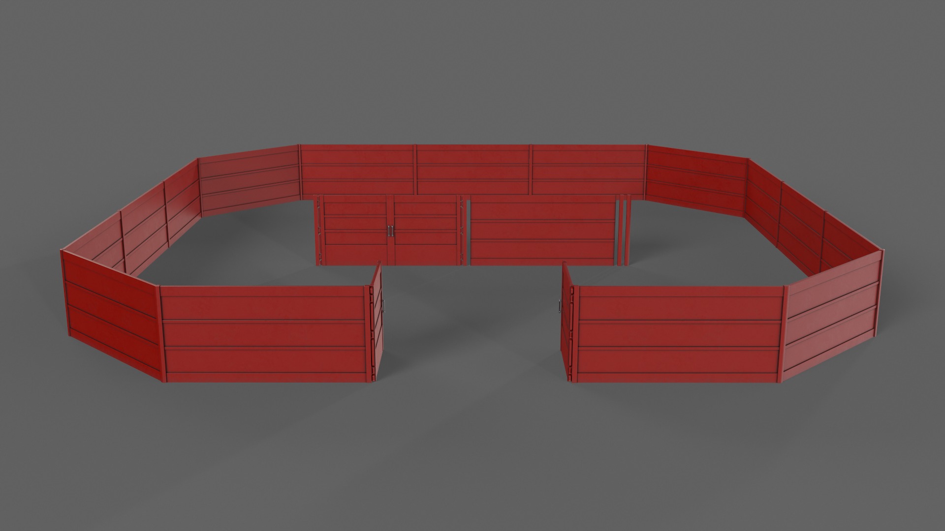 PBR Gate and Fence 2 Low-poly 3D model_5