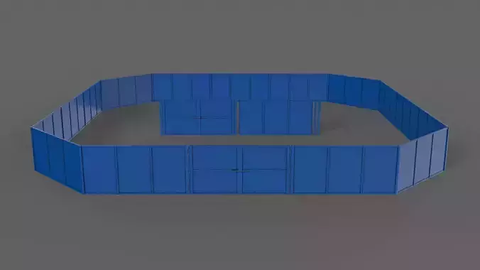 PBR Gate and Fence 3 Low-poly 3D model