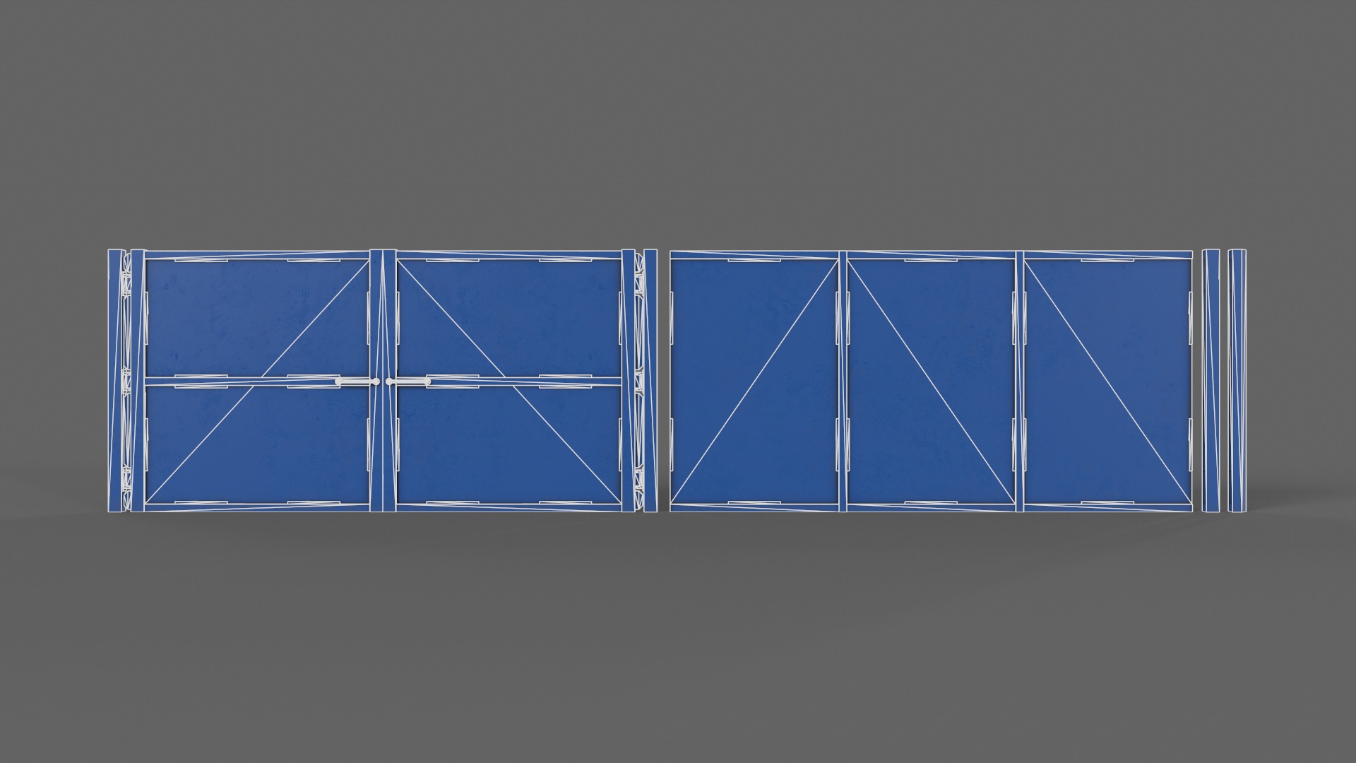 PBR Gate and Fence 3 Low-poly 3D model_14